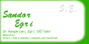 sandor egri business card